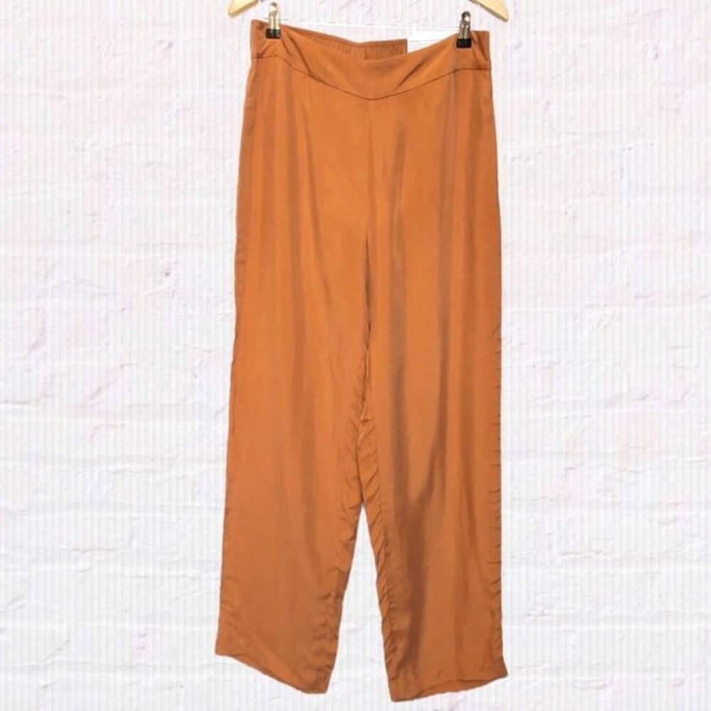 Soft Surroundings Pants Womens Medium Orange Copper Via Serravale High Waist NWT